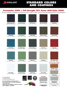 Color charts from manufacturers we use. - Bensalem Metal